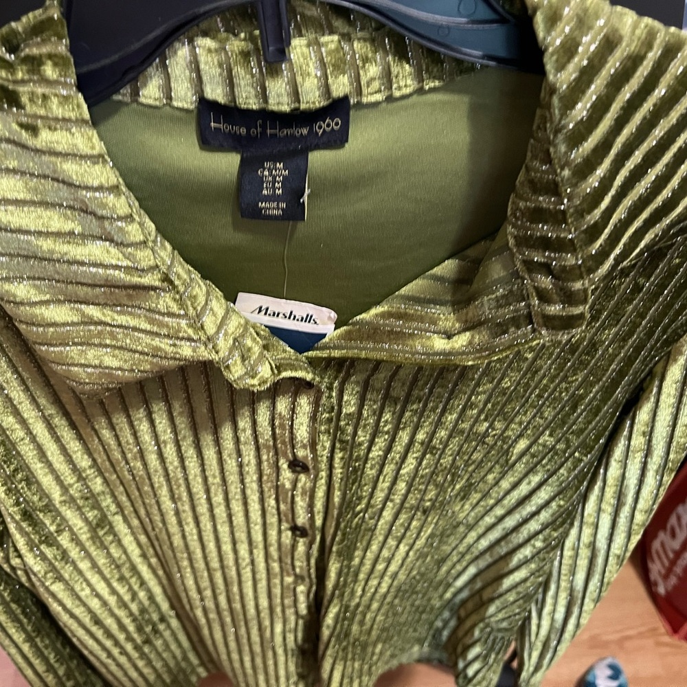 House of Harlow 1960 Olive Velvet Blouse